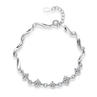 BELEC 925 Sterling Silver with White Cubic Zircon Bracelet
