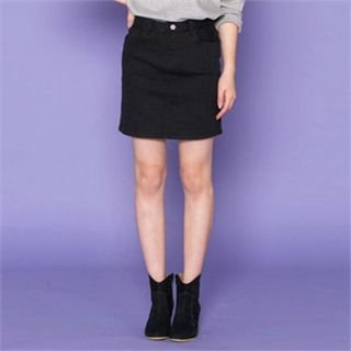 TISVIN Cotton Blend Mini Skirt