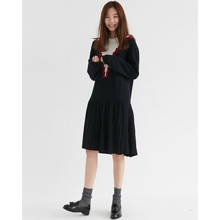 Someday, if Color-Block Wool Blend Knit Dress