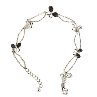 Silver 925 + Black Plate Butterfly Bracelet Black - One Size