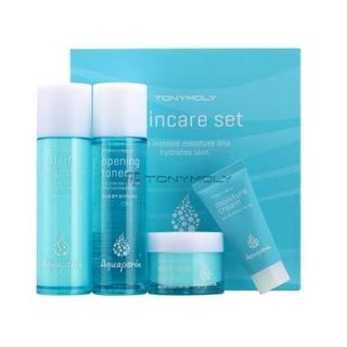 Tony Moly Aquaporin Skin Care Set : Opening Toner 150ml + Waterful Emulsion 150ml + Moisture Cream 45ml + 30ml 3pcs