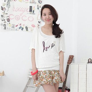 Bubble Hem Floral Skirt