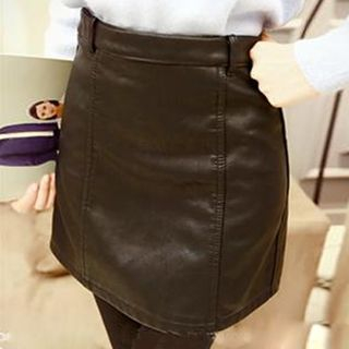 Champi Faux Leather Skirt