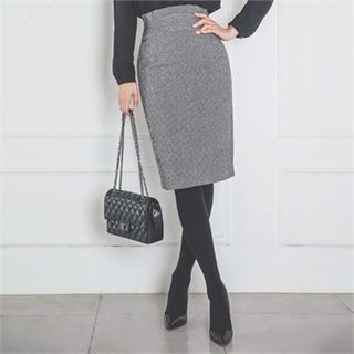 ERANZI High-Waist M lange Pencil Skirt