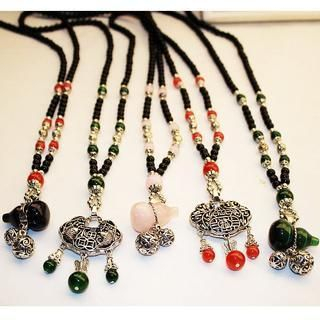 Ticoo Chinese Style Beaded Long Necklace
