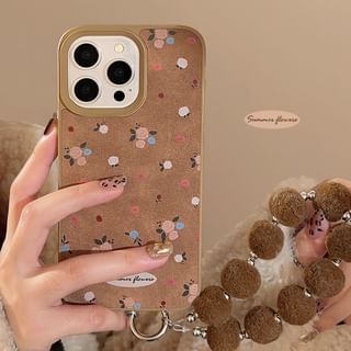 Floral Phone Case / Strap / Set - iPhone 16 Pro Max / 16 Pro / 16 Plus / 16 / 15 Pro Max / 15 Pro / 15 Plus / 15 / 14 Pro Max / 14 Pro / 14 Plus / 14 / 13 Pro Max / 13 Pro / 13 / 13 Mini