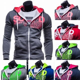 Bay Go Mall Lettering Color-Block Hoodie