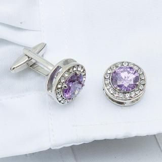 Xin Club Jeweled Crystal Cuff Link Lavender - One Size