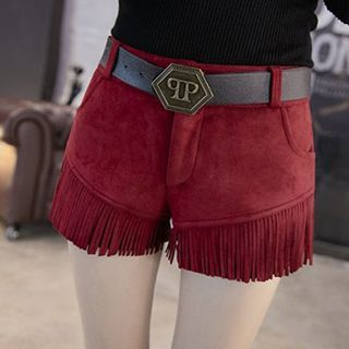 Fashion Street Fringe Trim Shorts (Belt not Included)
