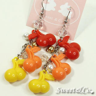 Sweet & Co. Rainbow Red Candy Cherries Earrings