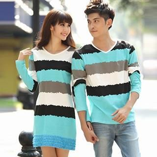 Igsoo Couple Striped T-Shirt / T-Shirt Dress