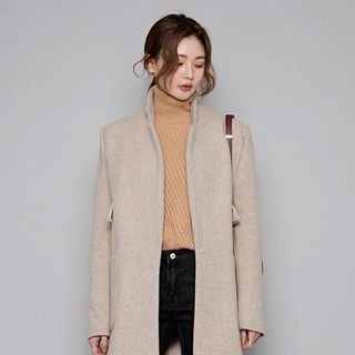 chuu Notched Lapel Wool Blend Coat