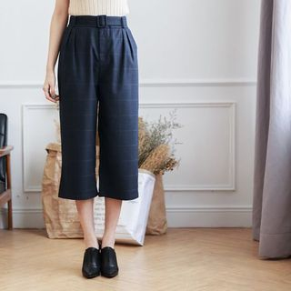 Tokyo Fashion Cropped Check Pants with Belt