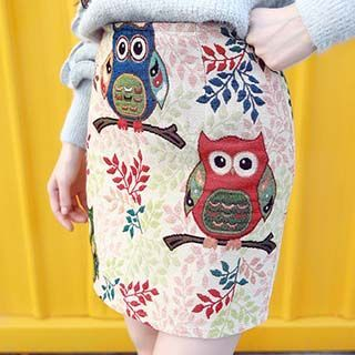 Champi Owl Embroidered Skirt