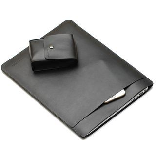 ACE COAT Faux Leather Laptop Sleeve with Pouch - MacBook Air / MacBook Pro