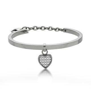Kenny & co. White Pyramid in Heart Bangle Steel - One Size