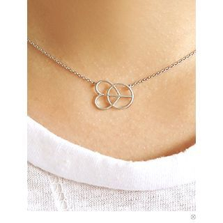 PINKROCKET Heart & Peace Silver Necklace