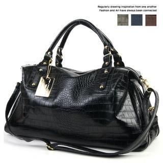 Croc-Grain Convertible Satchel