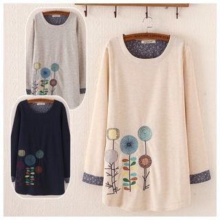 Waypoints Embroidered Flower Long-Sleeve Top