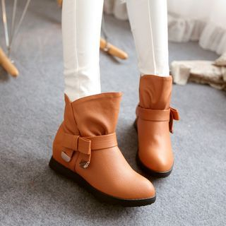 Pretty in Boots Bow-accent Hidden Wedge Ankle Boots