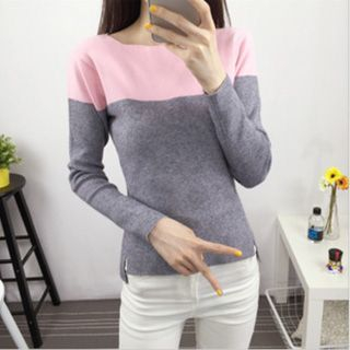 lilygirl Color-Block Knit Top