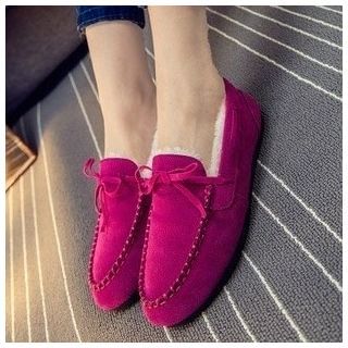 EUNICE Faux-Suede Furry-Lined Moccasins