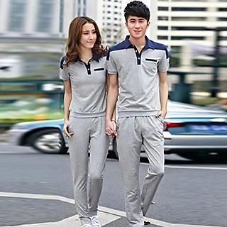 Lovebirds Contrast-Color Couple Sportswear Set