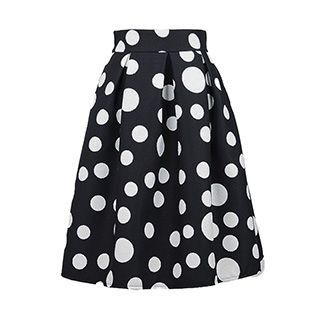 Flore Polka-Dot Pleated Skirt