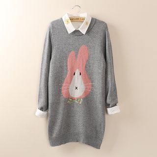 Tangi Bunny Print Chunky Sweater