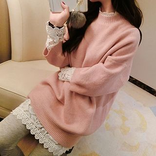 Eva Fashion Long-Sleeve Lace Blouse