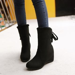 Pangmama Lace-Up Faux-Fur Ankle Boots