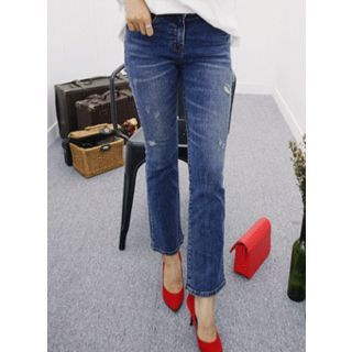 HOTPING Distressed Boot-Cut Jeans