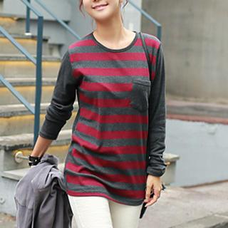 CLICK Stripe Long-Sleeved T-Shirt