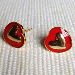 MyLittleThing Resin Heart Earrings (Red) One Size