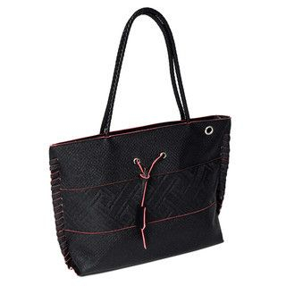 yeswalker Braided Strap Embossed Tote Black - One Size