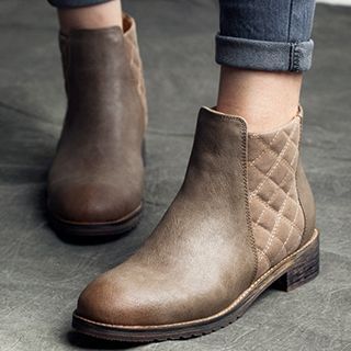 MIAOLV Quilted Panel Short Boots