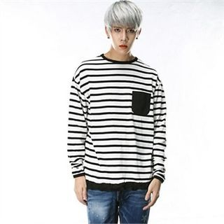 THE COVER Drop-Shoulder Striped T-Shirt