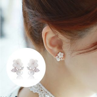 Love Generation Mother Of Pearl Daisies Faux-Pearl Earrings