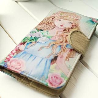 Flower Princess Portrait Long Wallet