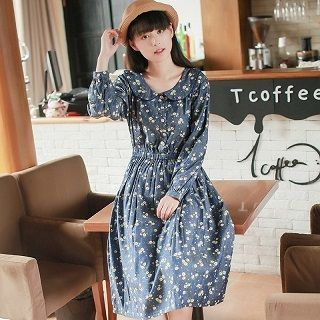 TOJI Long-Sleeve Floral Shirtdress