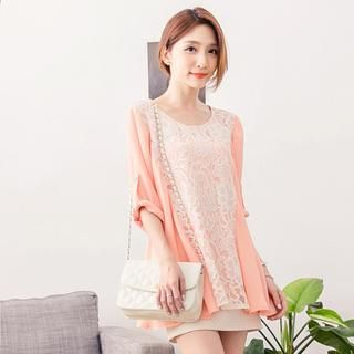 Tokyo Fashion Lace-Panel A-Line Top