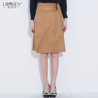 LROSEY Buttoned A-Line Skirt