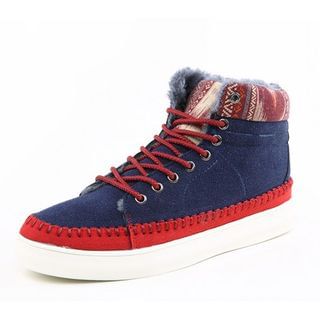 Gerbulan Stitching Accent Mid-Top Sneakers