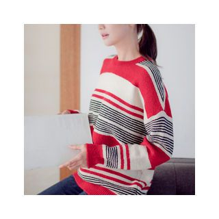 MASoeur Wool Blend Stripe Knit Top