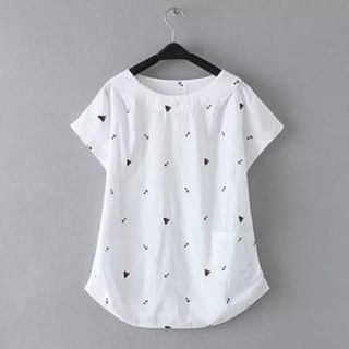 Ainvyi Short-Sleeve Anchor Embroidered T-Shirt