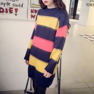 Miss Fan Color Block Knit Dress