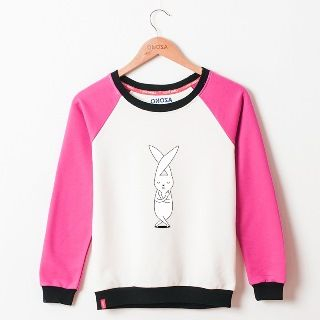 Onoza Rabbit-Print Raglan Sweatshirt