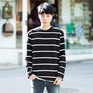 TOMONARI Crew-Neck Stripe T-Shirt