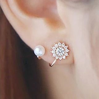 maxine Rhinestone Flower Earrings