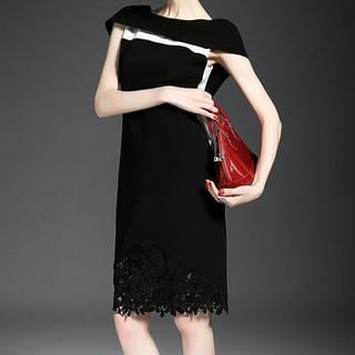 Alaroo Lace Panel Cap-Sleeve Sheath Dress